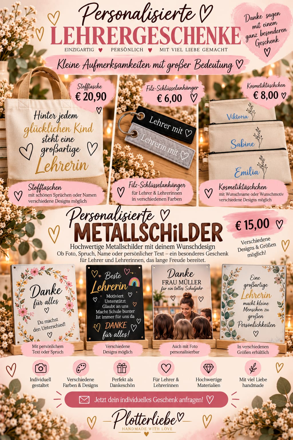 Lehrergeschenke & Metallschilder