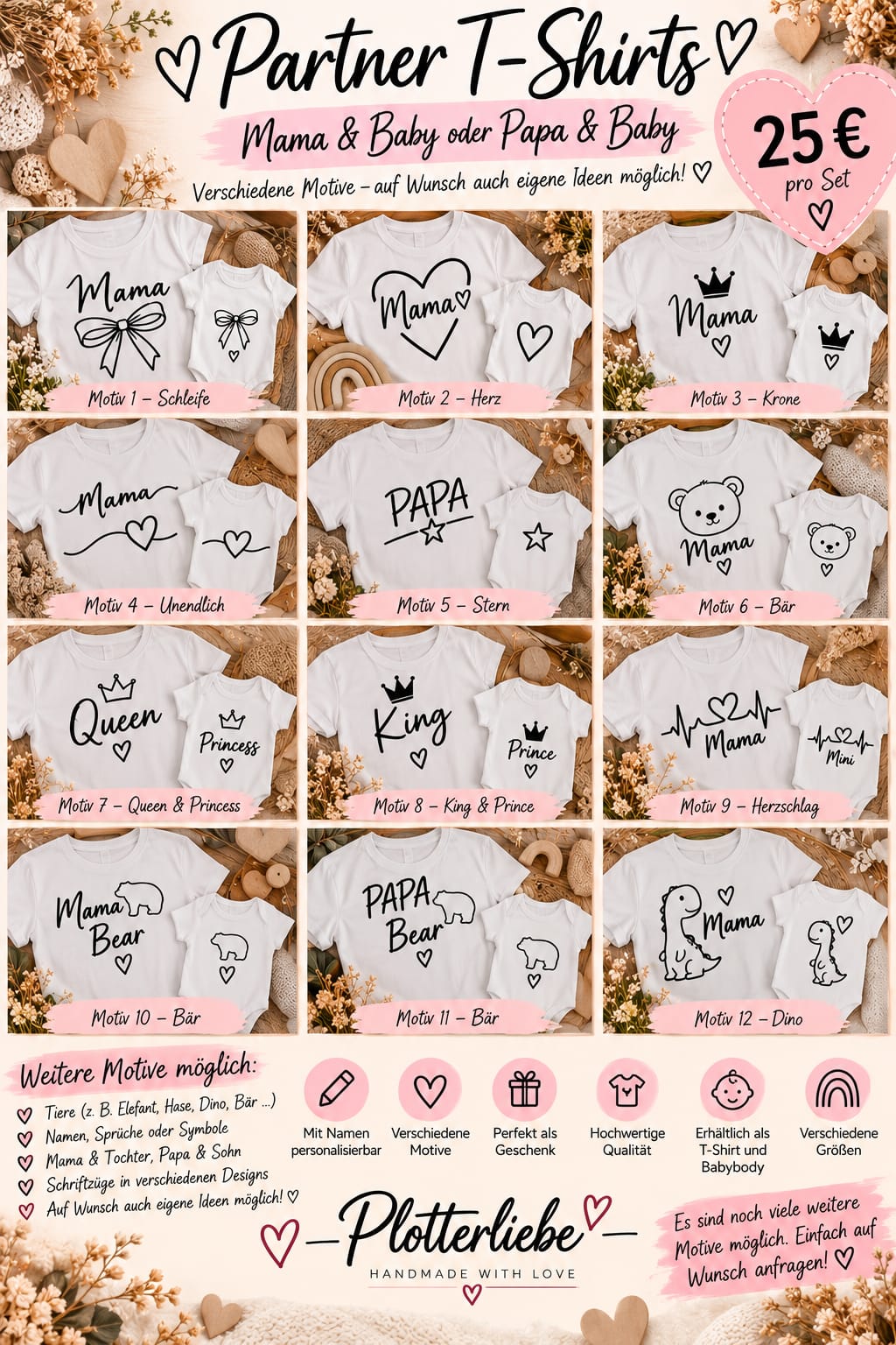 Partner-Shirts Mama/Papa & Baby