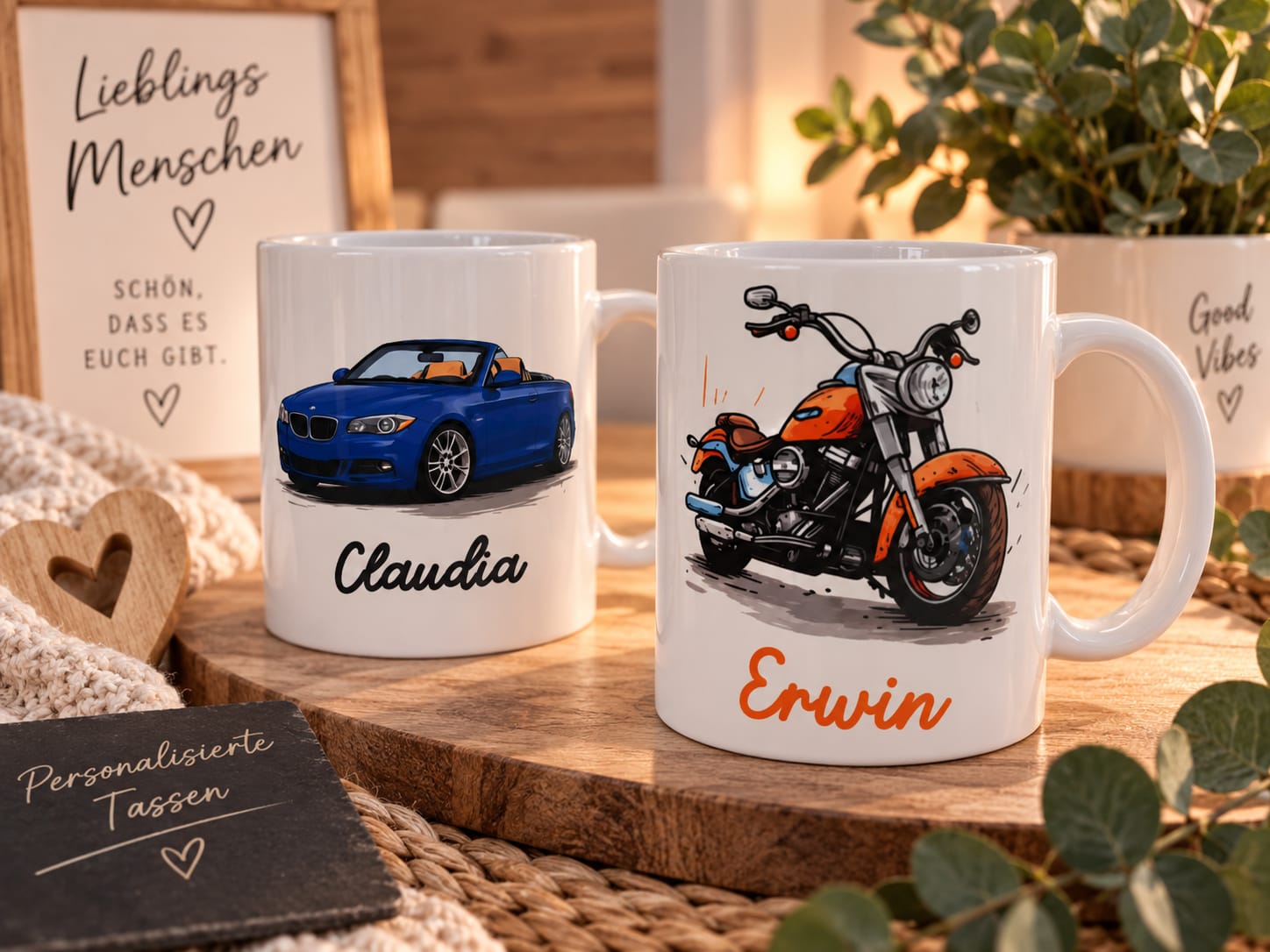 Tasse mit deinem Auto oder Motorrad