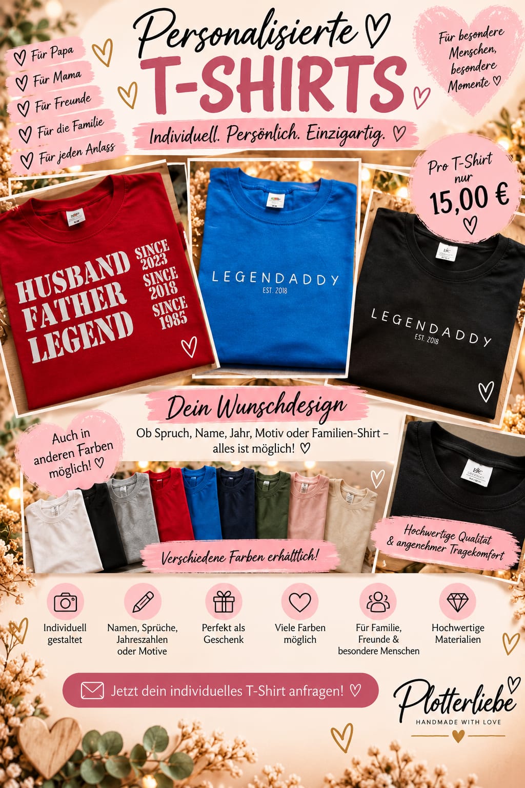 T-Shirts mit Wunschdesign